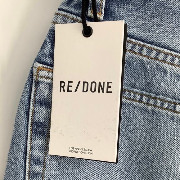 NEW! RE/DONE Super High Drainpipe Size 24 Destroy Wrecking Blue $325 msrp G22-10 - Picture 5 of 9